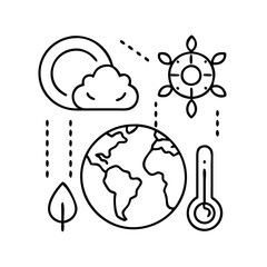 climate tech icon, climate tech line art - simple line art of climate tech, perfect for climate tech logos and icons