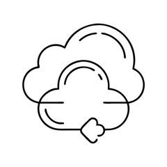 cloud sync icon, cloud sync line art - simple line art of cloud sync, perfect for cloud sync logos and icons