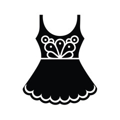 lace top with scallop hem icon vector illustration