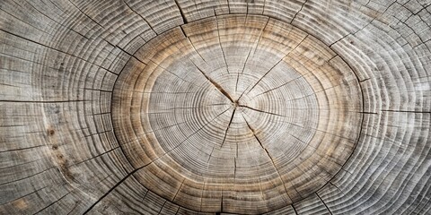 Fototapeta premium Detailed Cross-Section of a Tree Trunk Revealing Intricate Growth Rings and Natural Wood Grain Texture