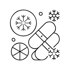 cold medicine icon, cold medicine line art - simple line art of cold medicine, perfect for cold medicine logos and icons