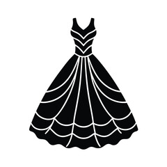 layered tulle gown with embellishment icon vector illustration