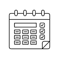 content calendar icon, content calendar line art - simple line art of content calendar, perfect for content calendar logos and icons