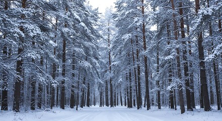 Fototapeta premium Winter's Silent Embrace AI Generated