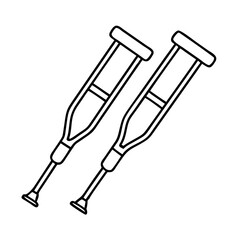 crutches icon, crutches line art - simple line art of crutches, perfect for crutches logos and icons