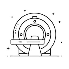 ct scanner icon, ct scanner line art - simple line art of ct scanner, perfect for ct scanner logos and icons