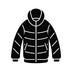 padded jacket with funnel neck icon vector illustration
