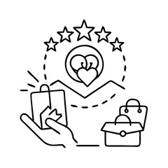 customer loyalty program icon, customer loyalty program line art - simple line art of customer loyalty program, perfect for customer loyalty program logos and icons