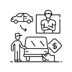 customer pickup icon, customer pickup line art - simple line art of customer pickup, perfect for customer pickup logos and icons