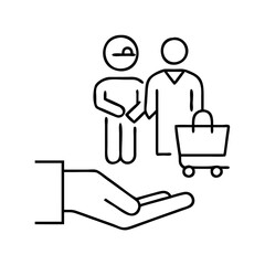 customer pickup icon, customer pickup line art - simple line art of customer pickup, perfect for customer pickup logos and icons