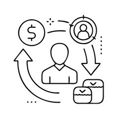 customer retention icon, customer retention line art - simple line art of customer retention, perfect for customer retention logos and icons