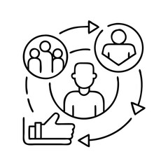 customer retention icon, customer retention line art - simple line art of customer retention, perfect for customer retention logos and icons