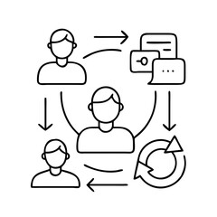 customer retention icon, customer retention line art - simple line art of customer retention, perfect for customer retention logos and icons