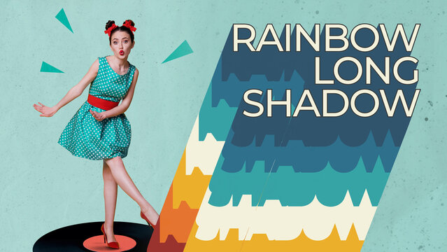 Rainbow Long Shadow Text Effect