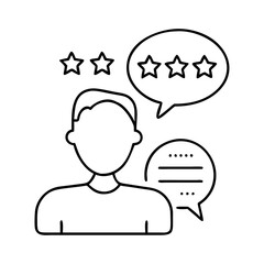 customer testimonial icon, customer testimonial line art - simple line art of customer testimonial, perfect for customer testimonial logos and icons