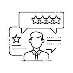 customer testimonial icon, customer testimonial line art - simple line art of customer testimonial, perfect for customer testimonial logos and icons