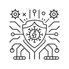 cyber resilience icon, cyber resilience line art - simple line art of cyber resilience, perfect for cyber resilience logos and icons