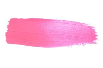 Pink paint stroke on white background, 3d pink lip gloss