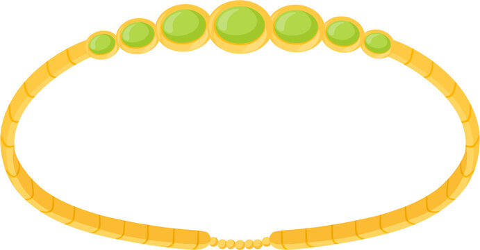 gold bracelet with green gems on white clip art preview