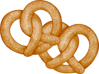 watercolor pretzel