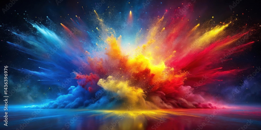 Leinwandbilder vibrant explosion of multicolored powder creating a stunning visual spectacle with dynamic energy an