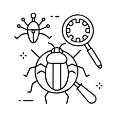 debugging tools icon, debugging tools line art - simple line art of debugging tools, perfect for debugging tools logos and icons