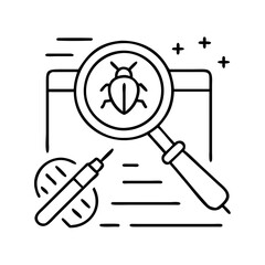 debugging tools icon, debugging tools line art - simple line art of debugging tools, perfect for debugging tools logos and icons