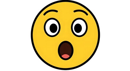 Fototapeta premium Surprised Emoji Face with Shocked Expression and Wide Open Mouth