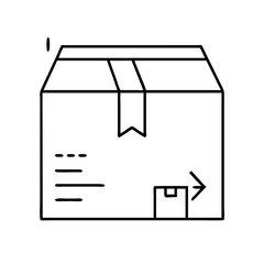 delivery box icon, delivery box line art - simple line art of delivery box, perfect for delivery box logos and icons
