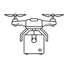delivery drone icon, delivery drone line art - simple line art of delivery drone, perfect for delivery drone logos and icons