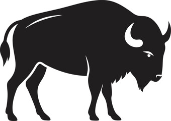 Bison icon Silhouette vector on transparent background