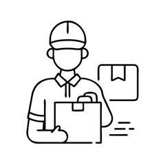 delivery partner icon, delivery partner line art - simple line art of delivery partner, perfect for delivery partner logos and icons