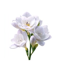 Obraz premium Exquisite Vector Illustration of a Cluster of Elegant White Freesia Flowers