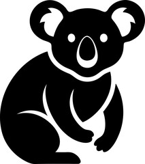 Koala icon Silhouette vector on transparent background