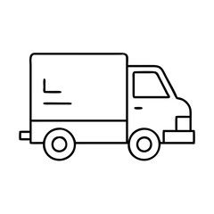 delivery truck icon, delivery truck line art - simple line art of delivery truck, perfect for delivery truck logos and icons