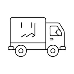 delivery truck icon, delivery truck line art - simple line art of delivery truck, perfect for delivery truck logos and icons