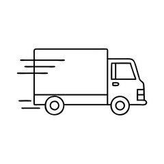 delivery truck icon, delivery truck line art - simple line art of delivery truck, perfect for delivery truck logos and icons