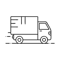 delivery truck icon, delivery truck line art - simple line art of delivery truck, perfect for delivery truck logos and icons