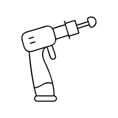 dental drill icon, dental drill line art - simple line art of dental drill, perfect for dental drill logos and icons