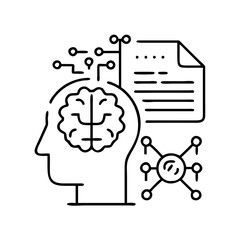 machine learning icon, machine learning line art - simple line art of machine learning, perfect for machine learning logos and icons