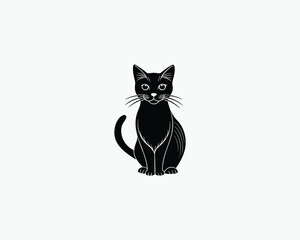 Cat Cute Animal Sitting Outline