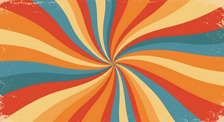 Retro Sunburst Hues AI Generated