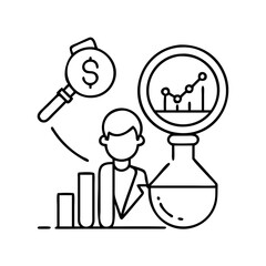 market research icon, market research line art - simple line art of market research, perfect for market research logos and icons