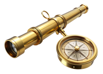 antique compass isolated on white