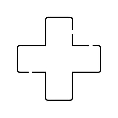 medical cross icon, medical cross line art - simple line art of medical cross, perfect for medical cross logos and icons