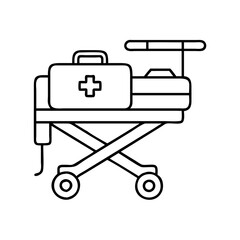 medical trolley icon, medical trolley line art - simple line art of medical trolley, perfect for medical trolley logos and icons