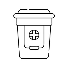 medical waste bin icon, medical waste bin line art - simple line art of medical waste bin, perfect for medical waste bin logos and icons