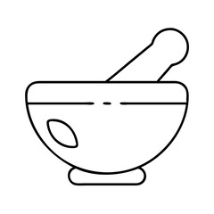 medicine mortar and pestle icon, medicine mortar and pestle line art - simple line art of medicine mortar and pestle, perfect for medicine mortar and pestle logos and icons