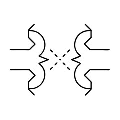 merge conflict icon, merge conflict line art - simple line art of merge conflict, perfect for merge conflict logos and icons