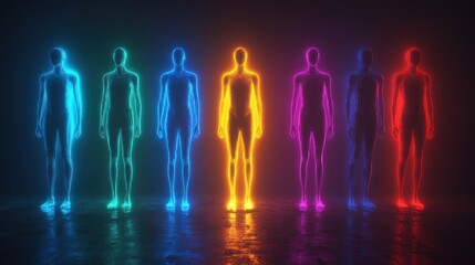 Neon Humanoids: A Spectrum of Light and Form